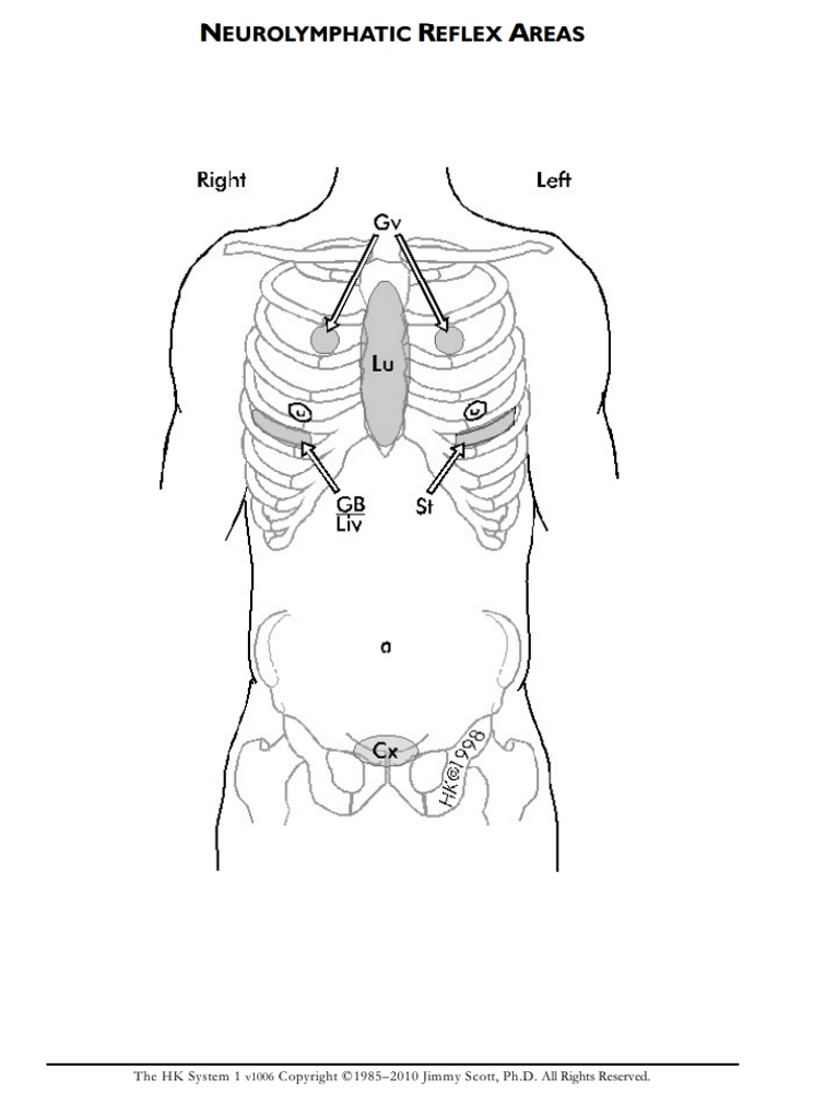 Neurolymphatic Reflex Areas: Front